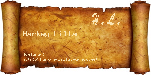 Harkay Lilla névjegykártya
